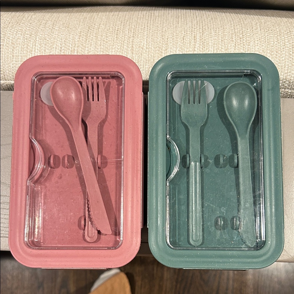 Eco-Friendly Pink and Green Lunch Box Set
